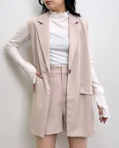 INGNI テーラージレ　ショートパンツ　セットアップ　ピンクベージュ