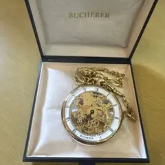 最後の極上品 BUCHERER スイス製 スケルトン 手巻き 懐中時計 稼働品 