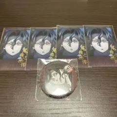 鬼滅の刃 お楽しみくじ 箔押しチェキ風ブロマイド 缶バッジ鬼舞辻無惨