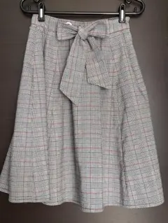 Rew de Rew チェック柄膝丈スカート　グレー