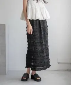 【美品】LOWRYS FARM フリルタイトスカート