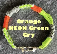 オレンジ ネオングリーン ストラップ　スマホ　アクセサリー　キーホルダー