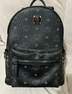 MCM リュックネイビーレザーハラコスタッズ大容量収納