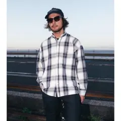 キャプテンズヘルム　カットオフチェックシャツ　ダメージ　ネルシャツ　バンドカラーのサムネイル