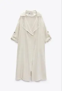 【未使用品】ZARA ザラ　ロングコート　エクリュ