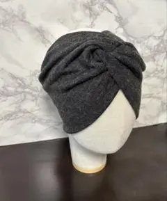 柔らか アンゴラ混ウールニット 超幅広 ターバン ヘアバンド