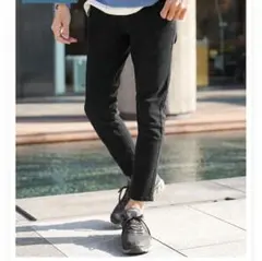 JIGGYS SHOPスキニーアンクルデニムパンツ　ソリッドブラックM