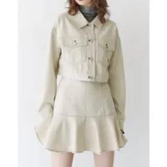 【新品タグ付き】マルチWAYツイードライクミニセットアップ アイボリー