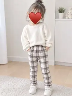 チェック柄 パンツ 秋冬用 90