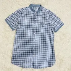 ナラカミーチェ　コットン×リネン　スタンドカラー　シャツ　半袖　XXL メンズのサムネイル