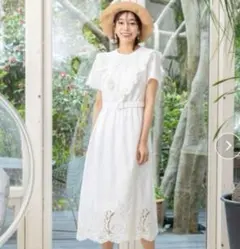 新品 Rose Tiara アイレット刺繍マキシ丈ワンピース　42 大きいサイズ