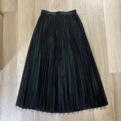 GU ダークグリーンプリーツスカート ラメS