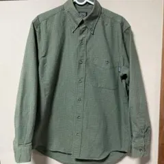 AIGLE チェック柄 長袖シャツ グリーン系