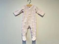 jacadi ⭐︎新品訳あり⭐︎ 3M(60cm)薄いピンク雲柄足つきロンパース