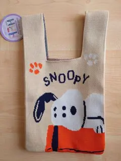 スヌーピー ニットトートバッグ