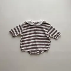 ango.bebe ストライプロンパース 12m