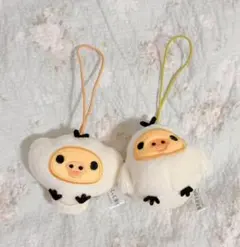 リラックマ 黄色の鳥 マスコット ぬいぐるみ 2点セット
