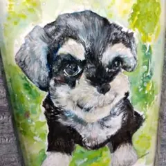 原画　手描き犬の水彩画 　2Lサイズ　ペット似顔絵