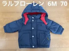 ラルフローレン ネイビー フード付きダウンジャケット 6M 70