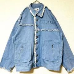 BBCO ビビコ デニムジャケット Y2K Gジャン フリンジ バック刺繍ロゴ