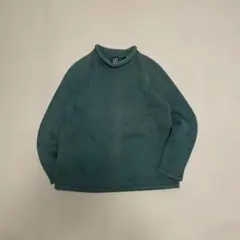 90's OLD GAP イギリス製　ロールネック　コットンセーター　グリーン