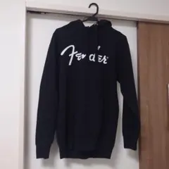 Fender ブラック フード付きパーカー　トレーナー　M