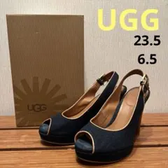 UGG デニムヒールサンダル 23.5 オープントゥーのサムネイル