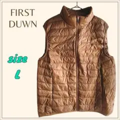 【訳あり・美品】FIRST DUWN ブラウン キルティングベスト L 軽量のサムネイル