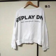 REPLAY 花柄刺繍 オーバーサイズトレーナー
