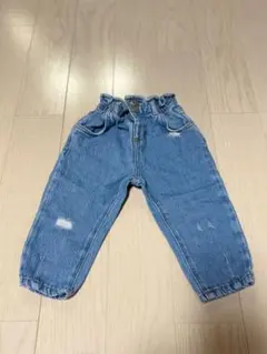 zara ベビー　12〜18 デニム　ダメージ　パンツ　フリル