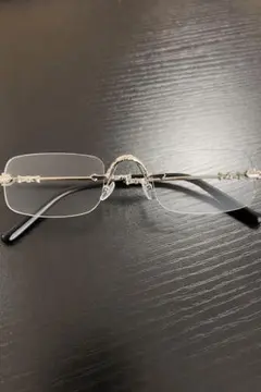 即発送⭕️装飾的メタルフレームリムレス型伊達メガネ