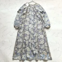 新品✨ willfully フラワージャガードバイカラーパイピングワンピース