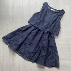 美品✨Bye Byeフレアースカート ワンピース M パーティドレス　ネイビー