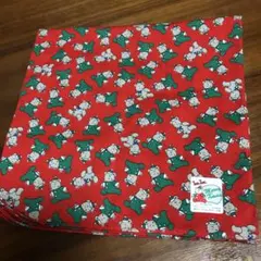 レトロ　くま　クリスマス　ハンカチ