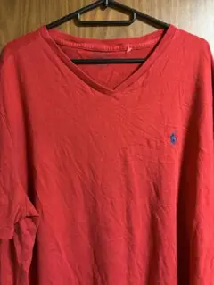 Polo Ralph Lauren レッド Vネック Tシャツ　XXL