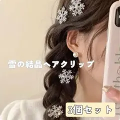 【新品】雪の結晶モチーフ ヘアクリップ 3個セット　ディズニー　アナ雪コスプレ