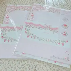 ストロベリーとスイーツのレターセット　ピンクレターセット　お手紙　パステルカラー