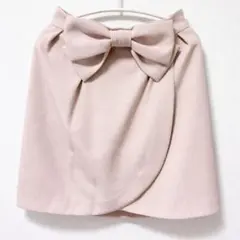 ByeBye リボン スカート くすみピンク