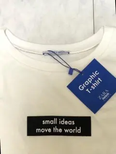 新品 ZARA TRAFALUC ボックスログ プリント クロップドTシャツ 白