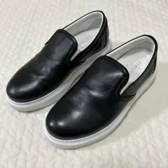 FABIO RUSCONI レザースリッポン 黒 24.5cm - メルカリ