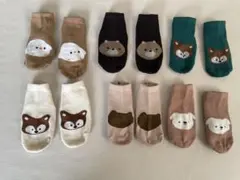 未使用　ベビー靴下 動物柄 滑り止め付き　6足セット