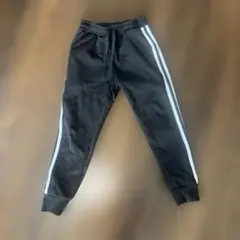 黒 サイドストライプ ロングパンツ