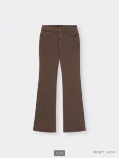 GU ミドルライズフレアジーンズ M ブラウンデニム フレアパンツ