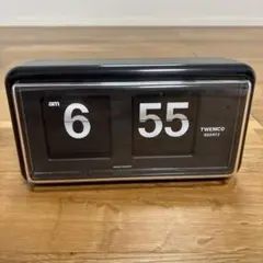 ジャンク品 TWEMCO QT-30 フリップクロック パタパタ時計 ブラック