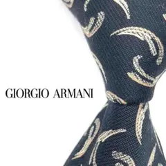 ◆美品◆GIORGIO ARMANI ネクタイ 黒色 幾何柄 オシャレのサムネイル