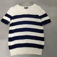 BURBERRY LONDON シルク混 ボーダーニットトップス