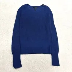 BCBGMAXAZRIA ブルー メッシュニット 長袖 ニット XS b1 68のサムネイル