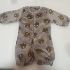 フリースくまフェイス長袖コンビドレス