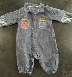 ストライプ 長袖　ロンパース　70〜80cm