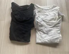 UNIQLO ベビー長袖シャツ 90cm 黒・白 4枚セット